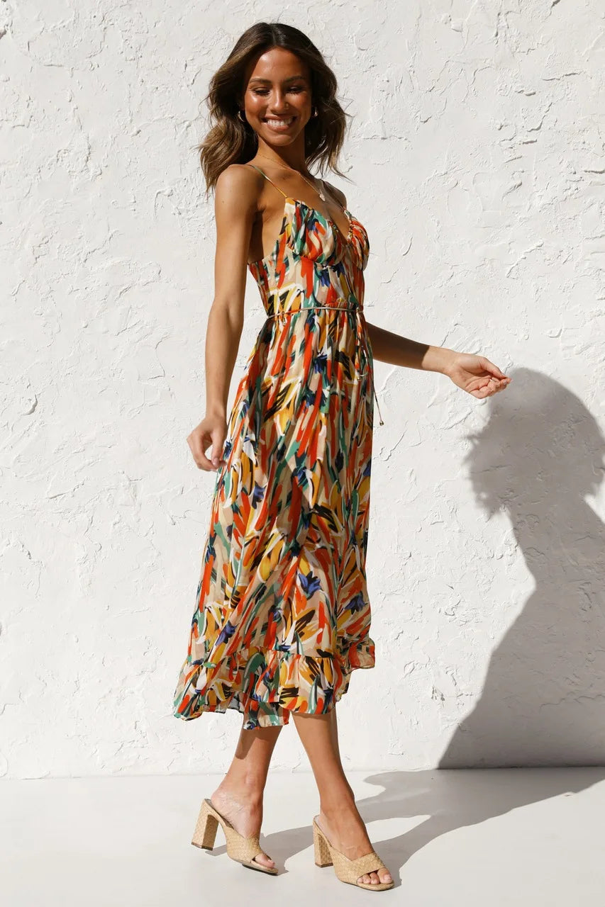Sophia | Colourful Midi Dress