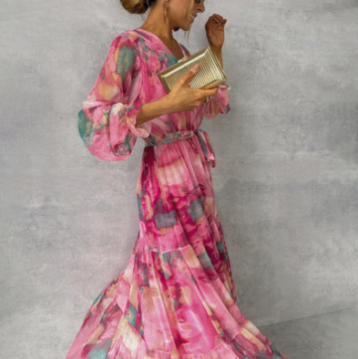 Evelyn – Watercolor Dream Maxi Dress