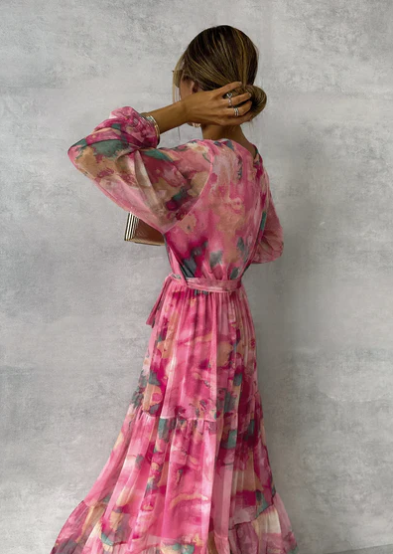 Evelyn – Watercolor Dream Maxi Dress