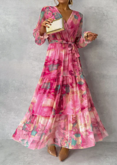 Evelyn – Watercolor Dream Maxi Dress