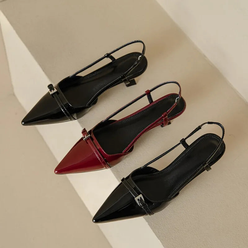 EVALYN | SLINGBACK PATENT HEELS
