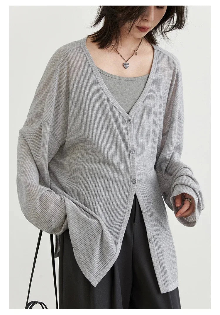 TERRA | DRAPED RELAXED CARDIGAN