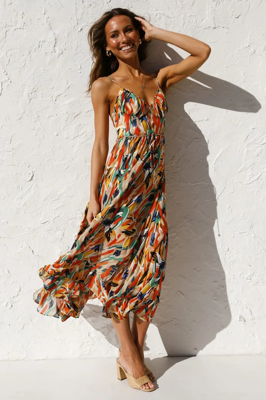 Sophia | Colourful Midi Dress