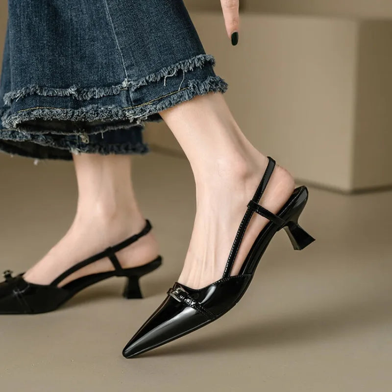 EVALYN | SLINGBACK PATENT HEELS