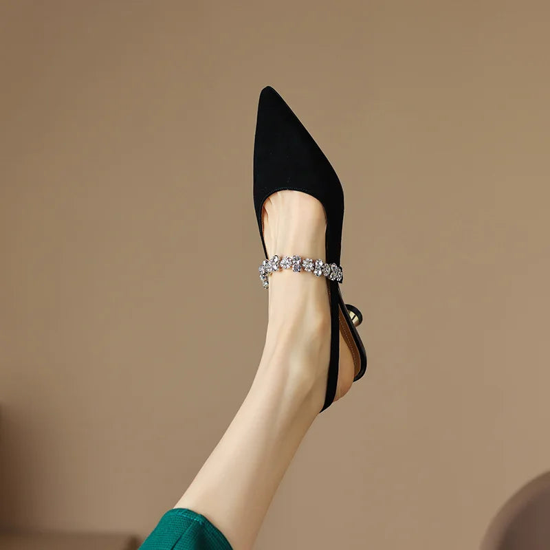 ZAHRA | RHINESTONE SLINGBACK HEELS