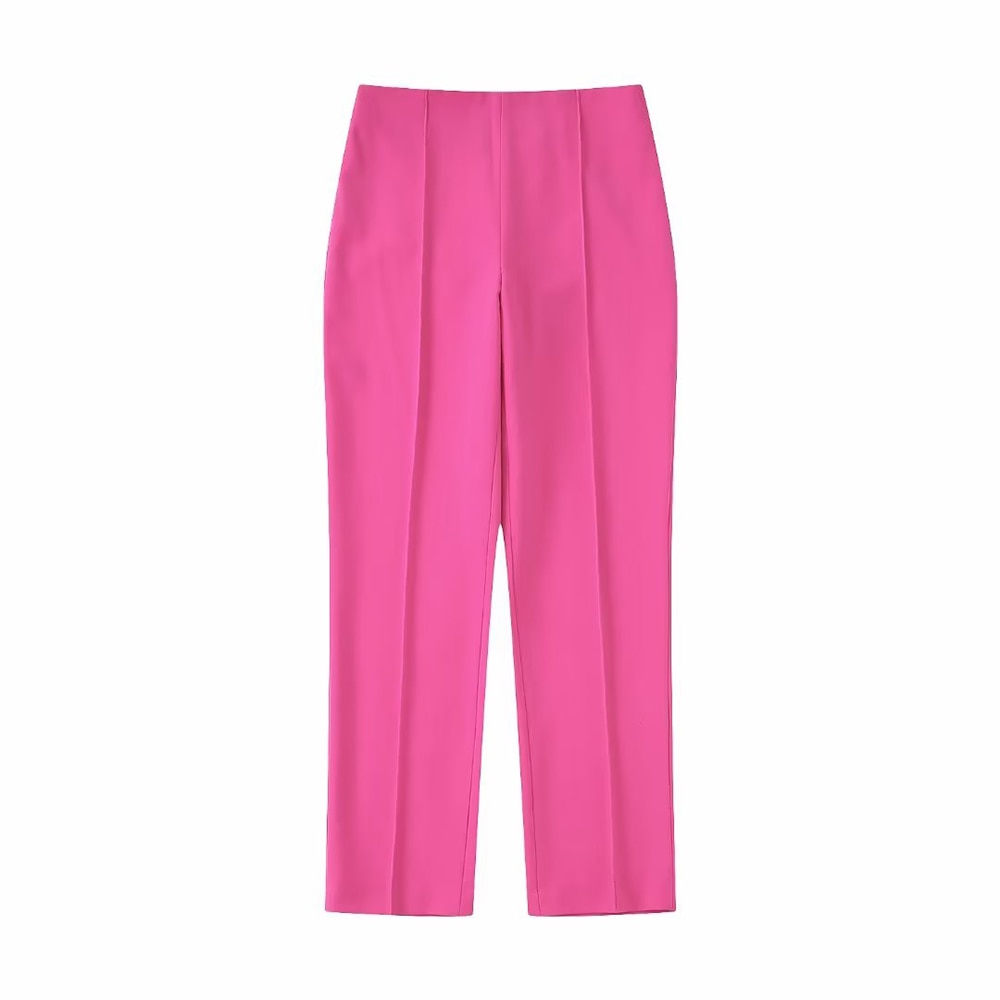 Pink suit with feathers