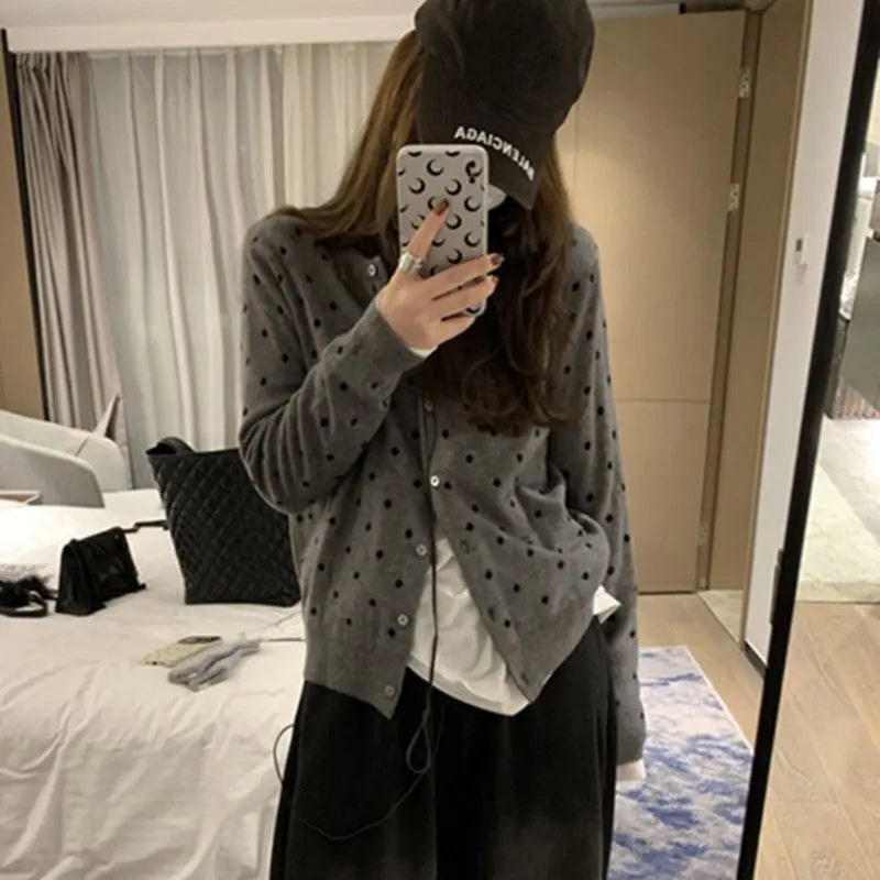 KESTREL | POLKA-DOT KNIT CARDIGAN