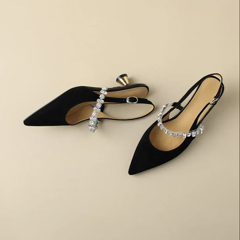 ZAHRA | RHINESTONE SLINGBACK HEELS