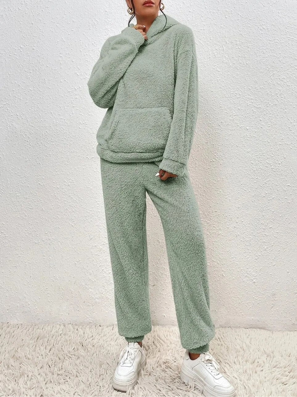 Ultra-Comfortable Teddy House Suit with Hoodie - Lana