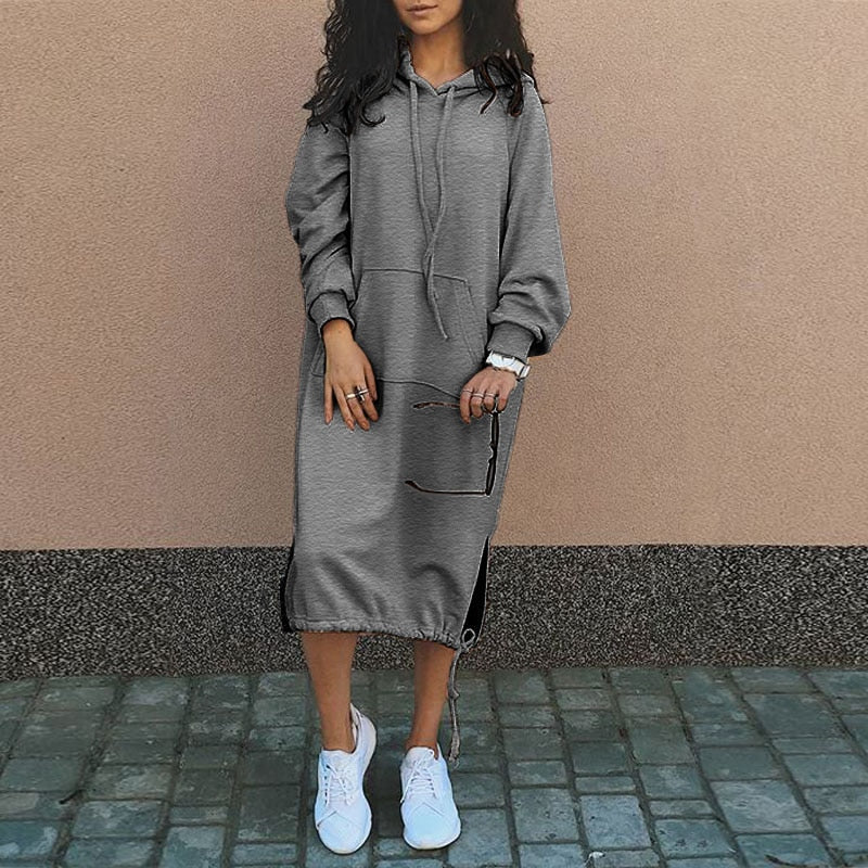 Nita - Long dress with hood