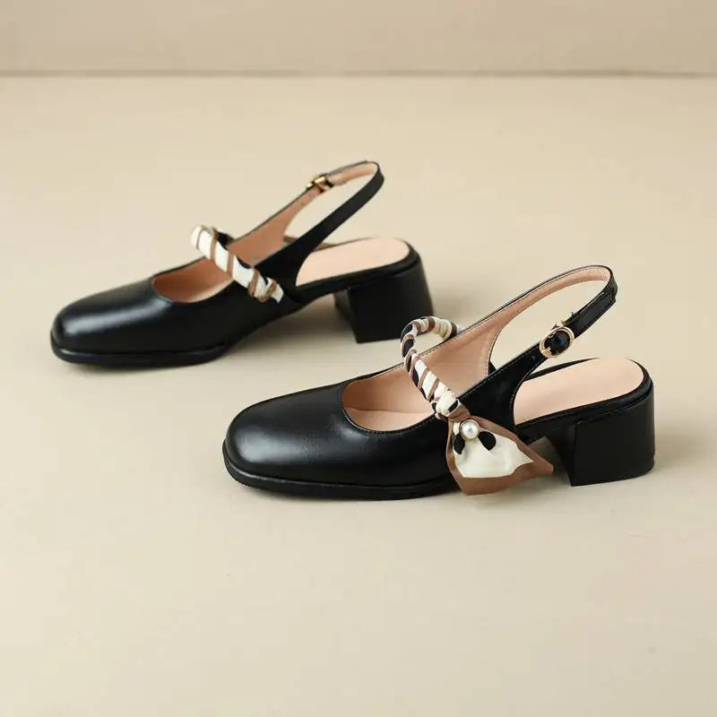 GIAVANNA | PEARL STRAP SLINGBACK HEELS