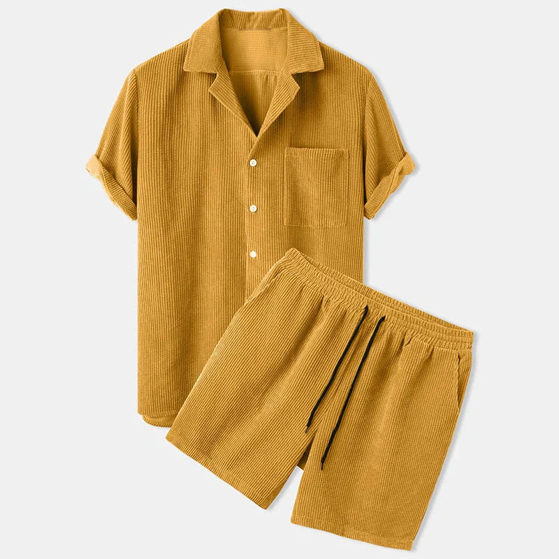 Ribbed Summer Clothing Set for Men Effortless Style and Comfort for Warm Days