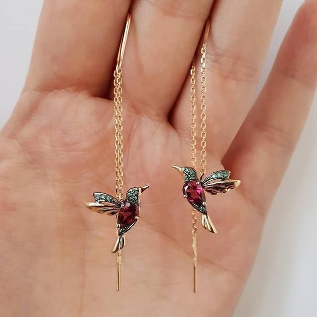 ALITHIA | HUMMINGBIRD THREAD EARRINGS