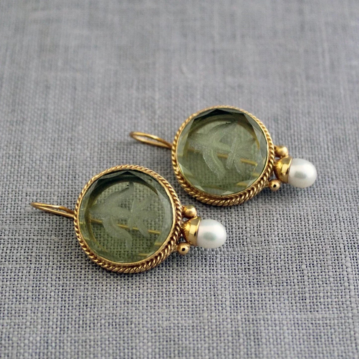 YAVISHA | ENGRAVED GEM DROP EARRINGS
