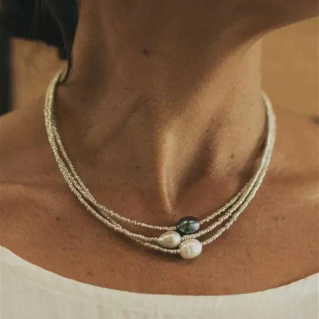 KALYRA | TRIPLE STRAND PEARL NECKLACE