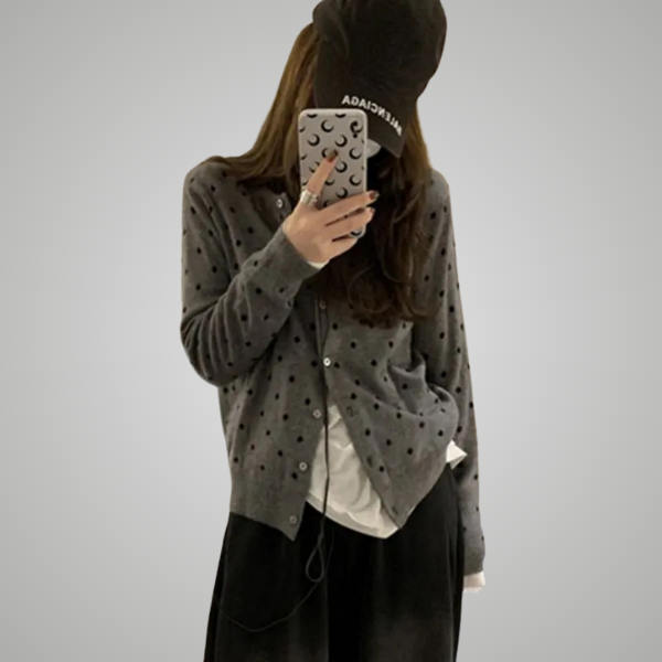 KESTREL | POLKA-DOT KNIT CARDIGAN