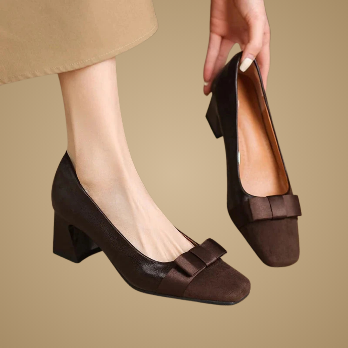 TATUM | BOW DETAIL BLOCK HEELS