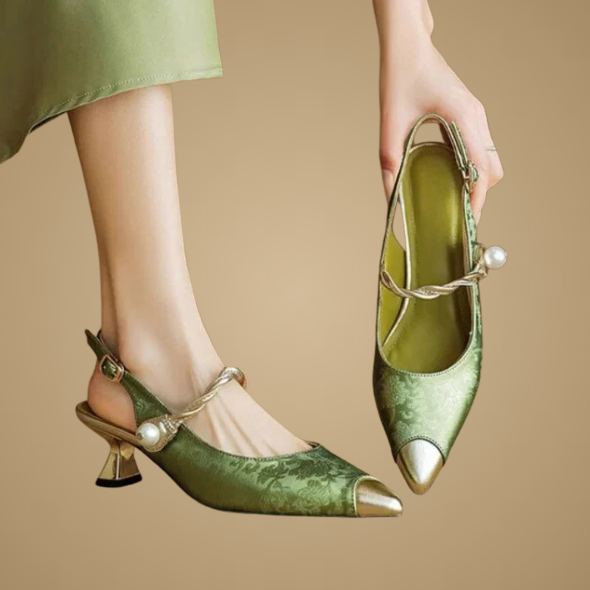 MAZIE | SCULPTED TOE-CAP HEELS