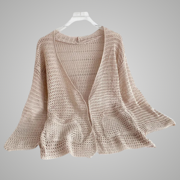 RILYN | OPENWEAVE V-NECK CARDIGAN