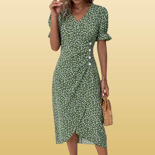MIYAH | BUTTON WRAP DRESS