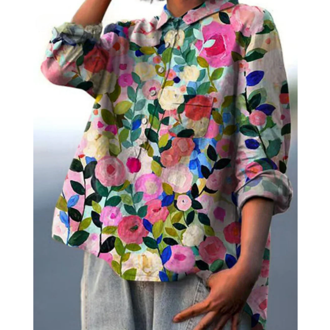 Bertan - Women's Blouse with Flower Print