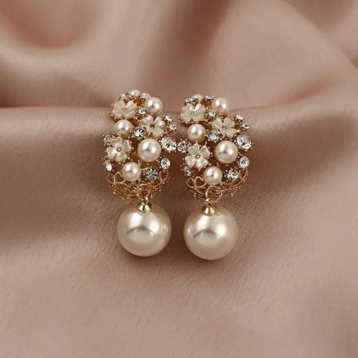 SAPPHIRA | FLORAL PEARL DROP EARRINGS