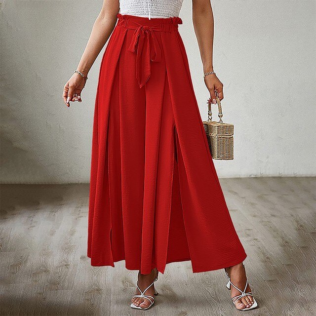 Aisha - High Waisted Pleated Trousers