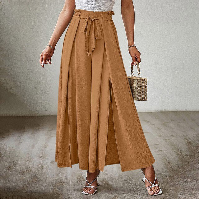 Aisha - High Waisted Pleated Trousers