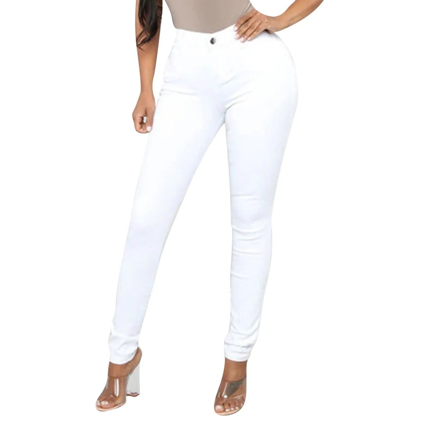 Adeline - Casual high waist elastic jeans