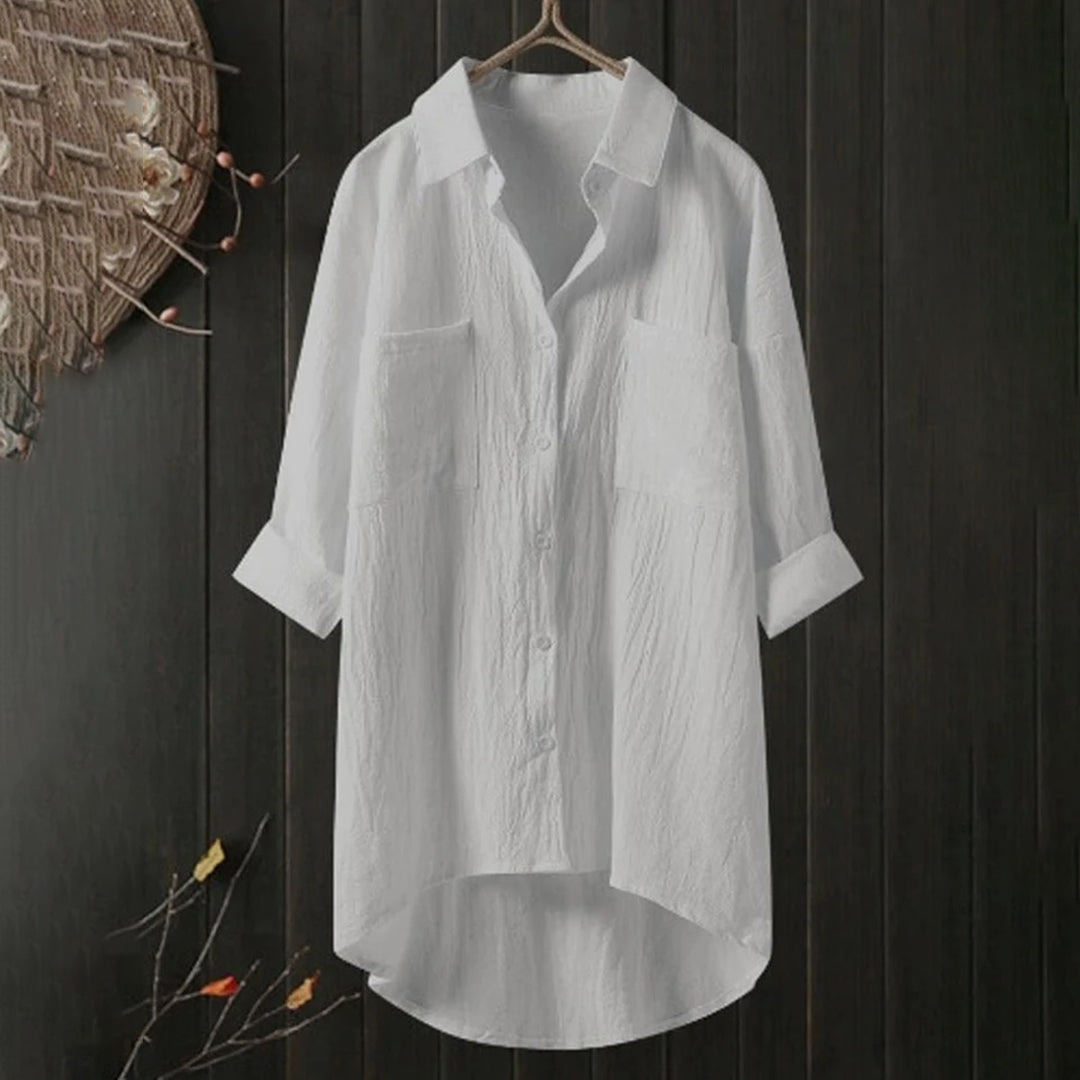Kristina | - Women's casual long sleeve polo collar blouse