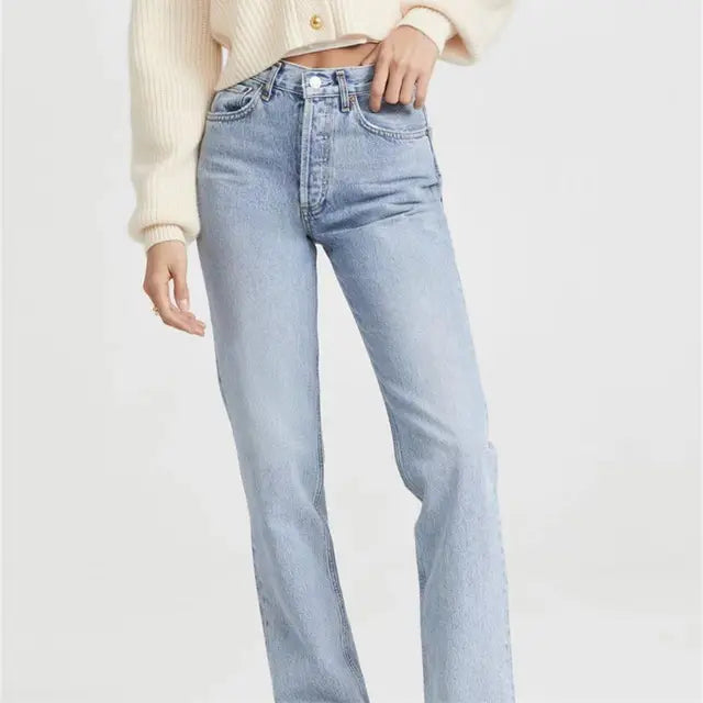 Aurora - Vintage Jeans with Zip and Pockets