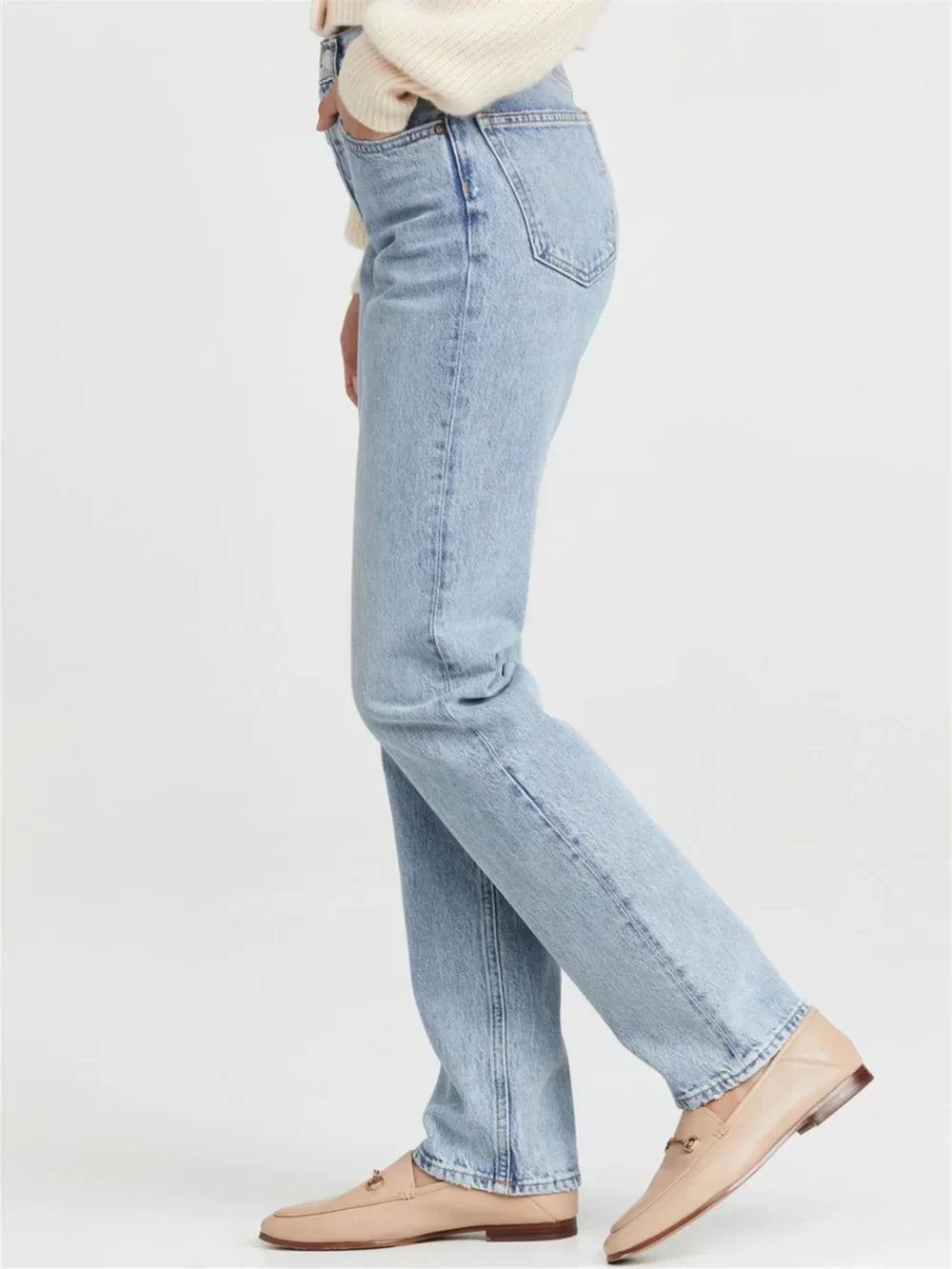 Aurora - Vintage Jeans with Zip and Pockets