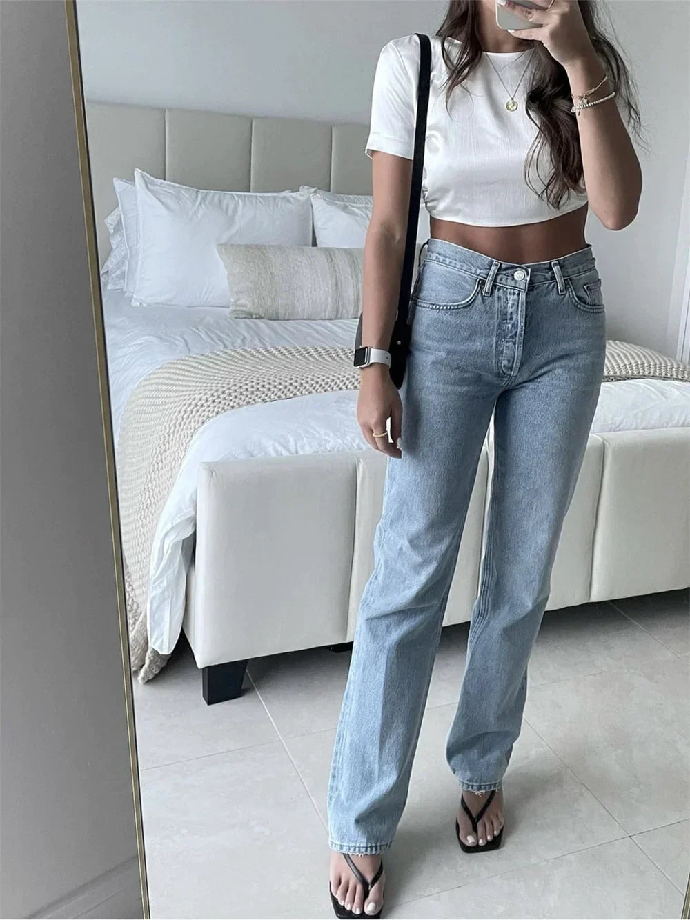 Aurora - Vintage Jeans with Zip and Pockets
