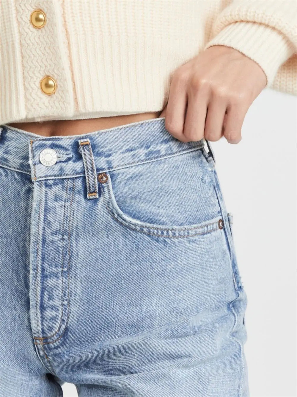 Aurora - Vintage Jeans with Zip and Pockets