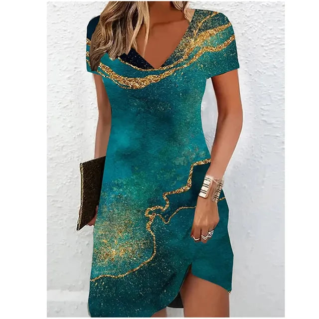 Bianca - Beige Glitter Cocktail Dress