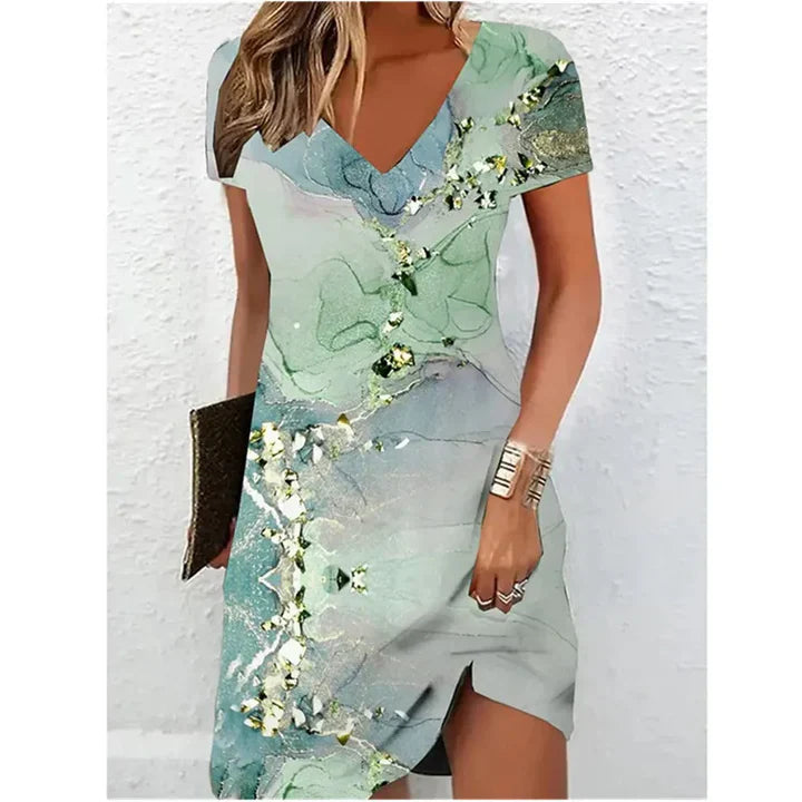 Bianca - Beige Glitter Cocktail Dress