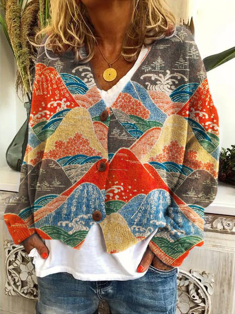 Zoey - Elegant women's cardigan with a unique print