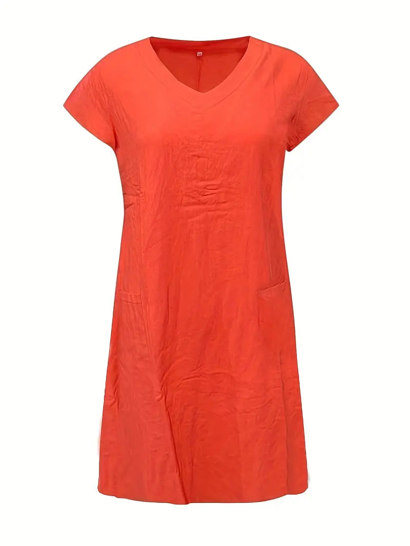 Karen – Casual Short-Sleeved Simple Spring Dress