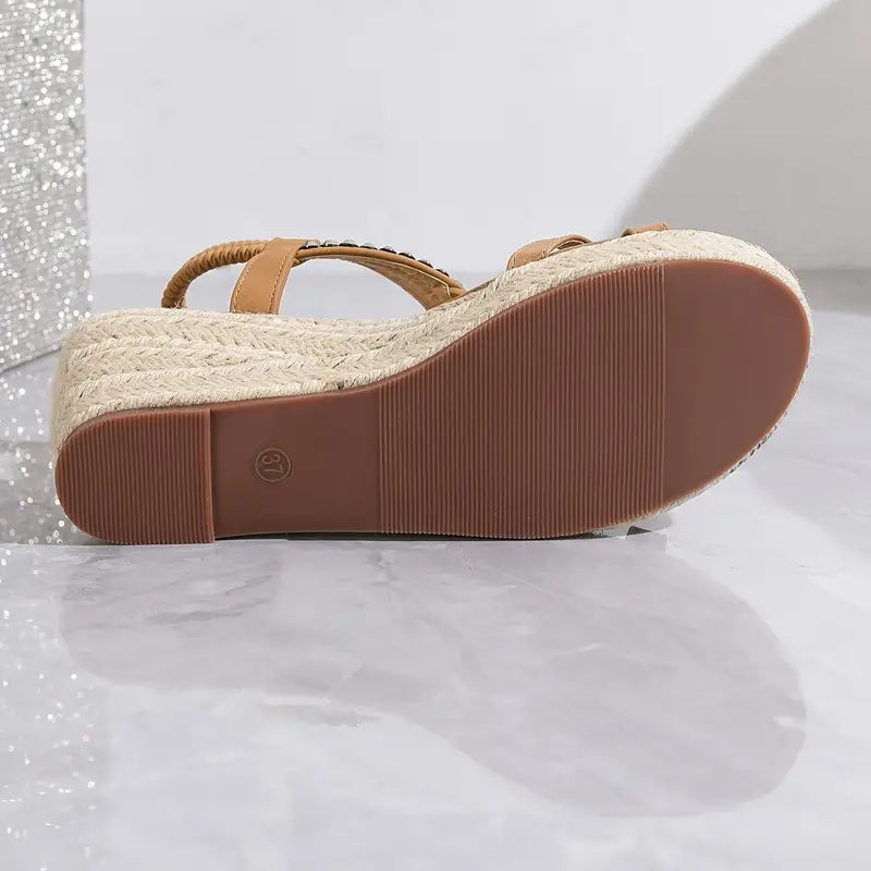 Loretta - Women's Stiletto Heel Sandals with Rhinestone Embellishment