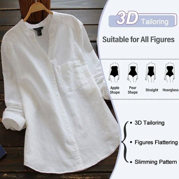 Casual loose linen-cotton shirt