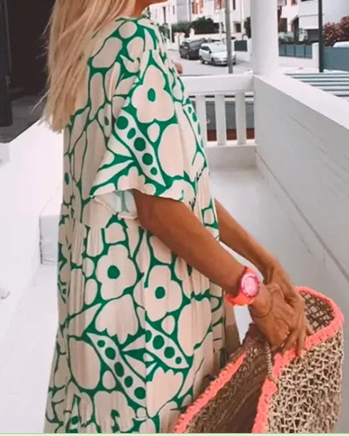 MEZRA | RELAXED FLORAL MAXI DRESS
