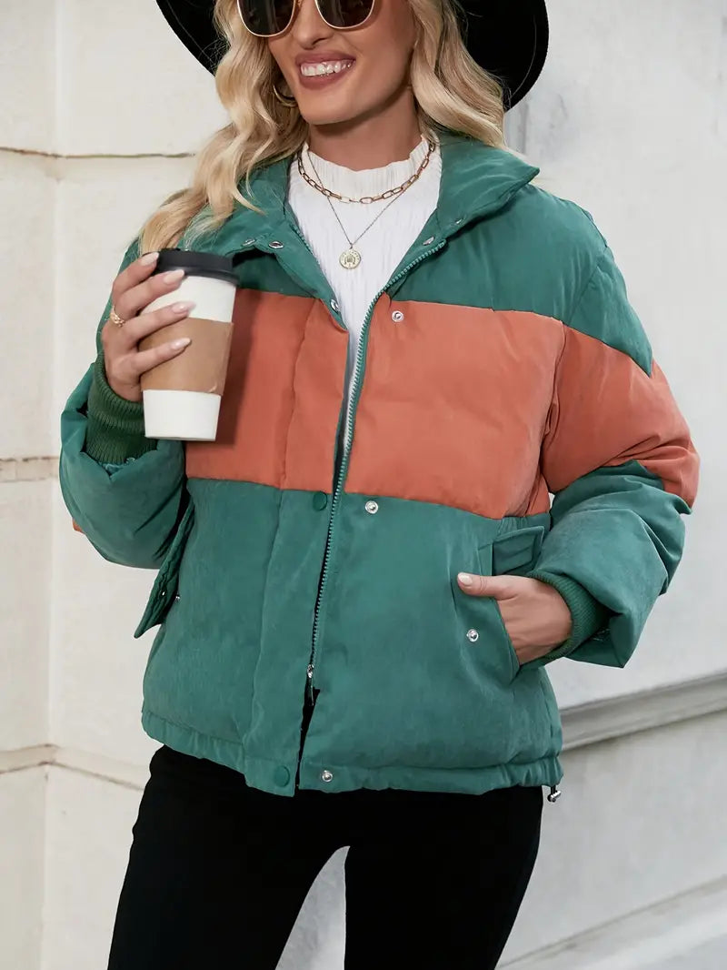 Kendall - Color Block Zip Up Jacket