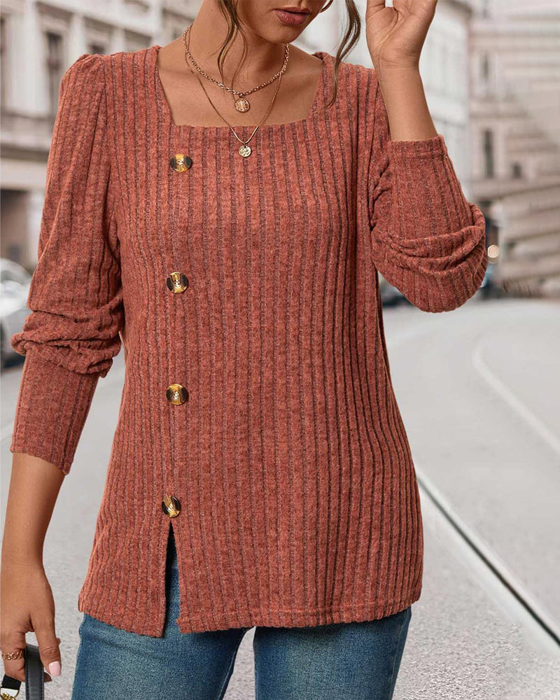 Muriel - Ribbed Knitted Top
