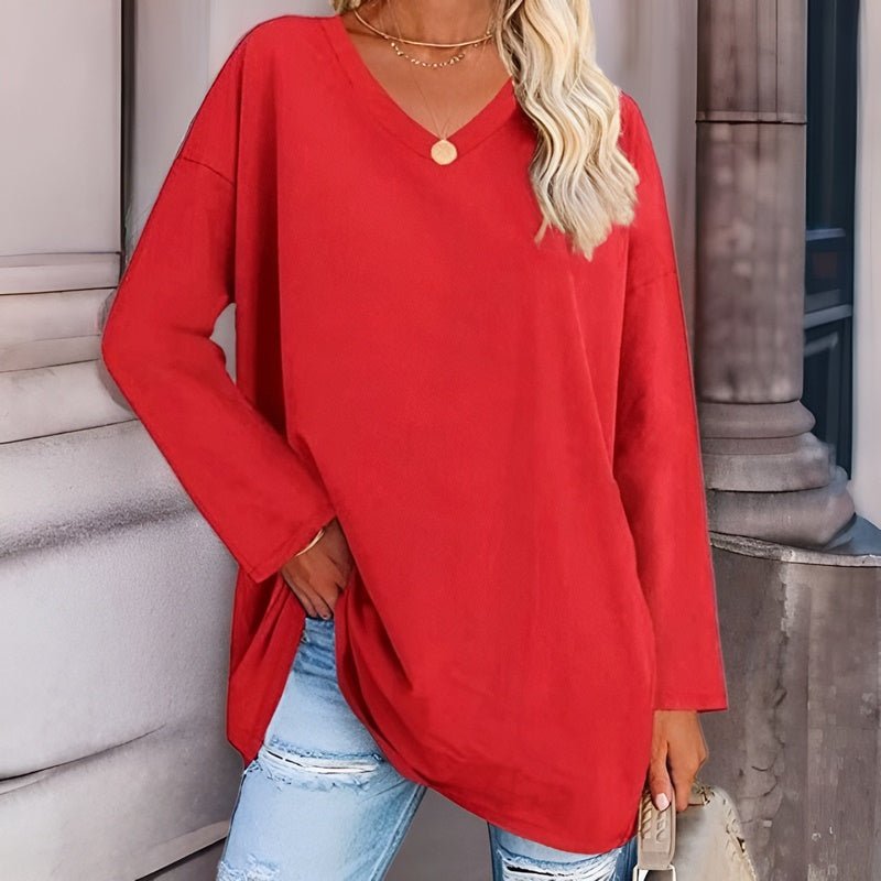 Women's Summer Sweater with V-Neck - Lucinda