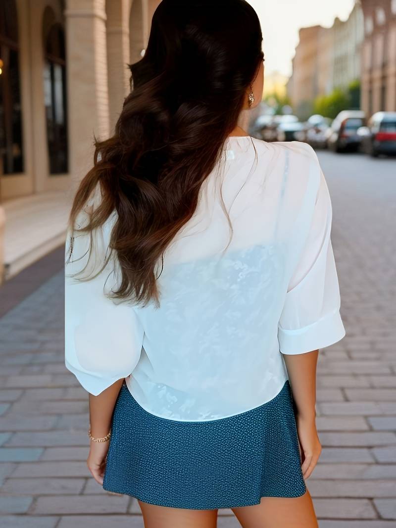Olivia – blouse with open front for spring