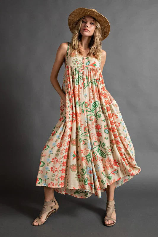 Pauline - Jumpsuit with vintage floral print