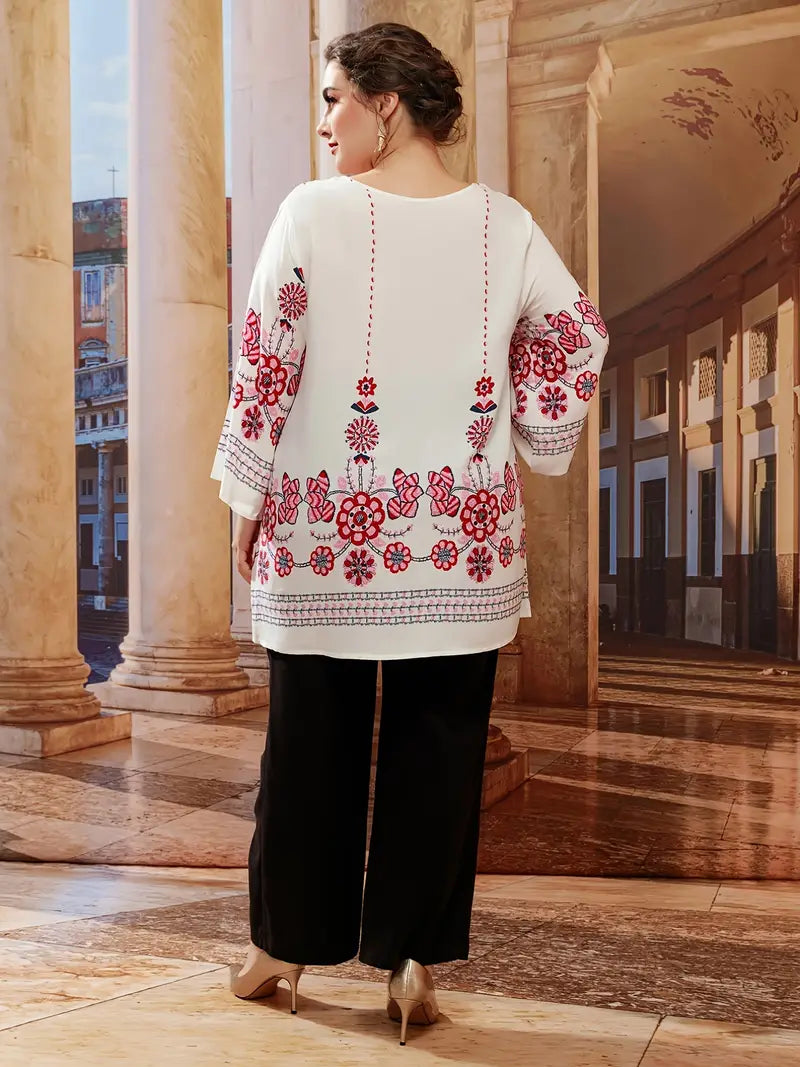 Patterned Plus Size Tunic Top for Summer 2025