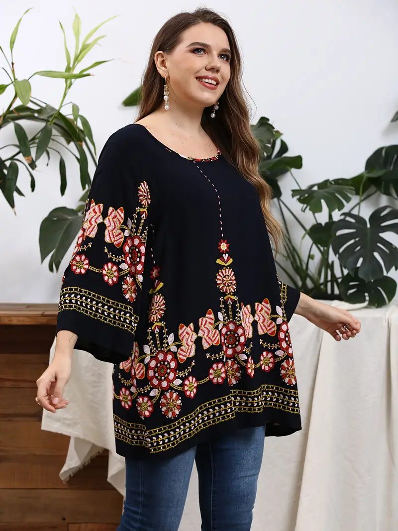 Patterned Plus Size Tunic Top for Summer 2025