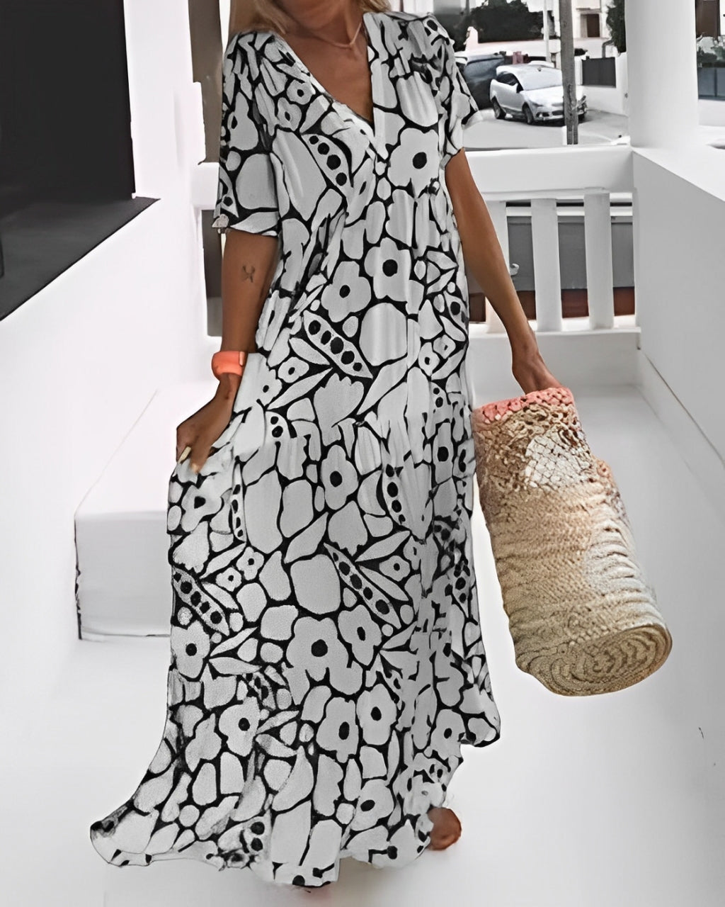 MEZRA | RELAXED FLORAL MAXI DRESS