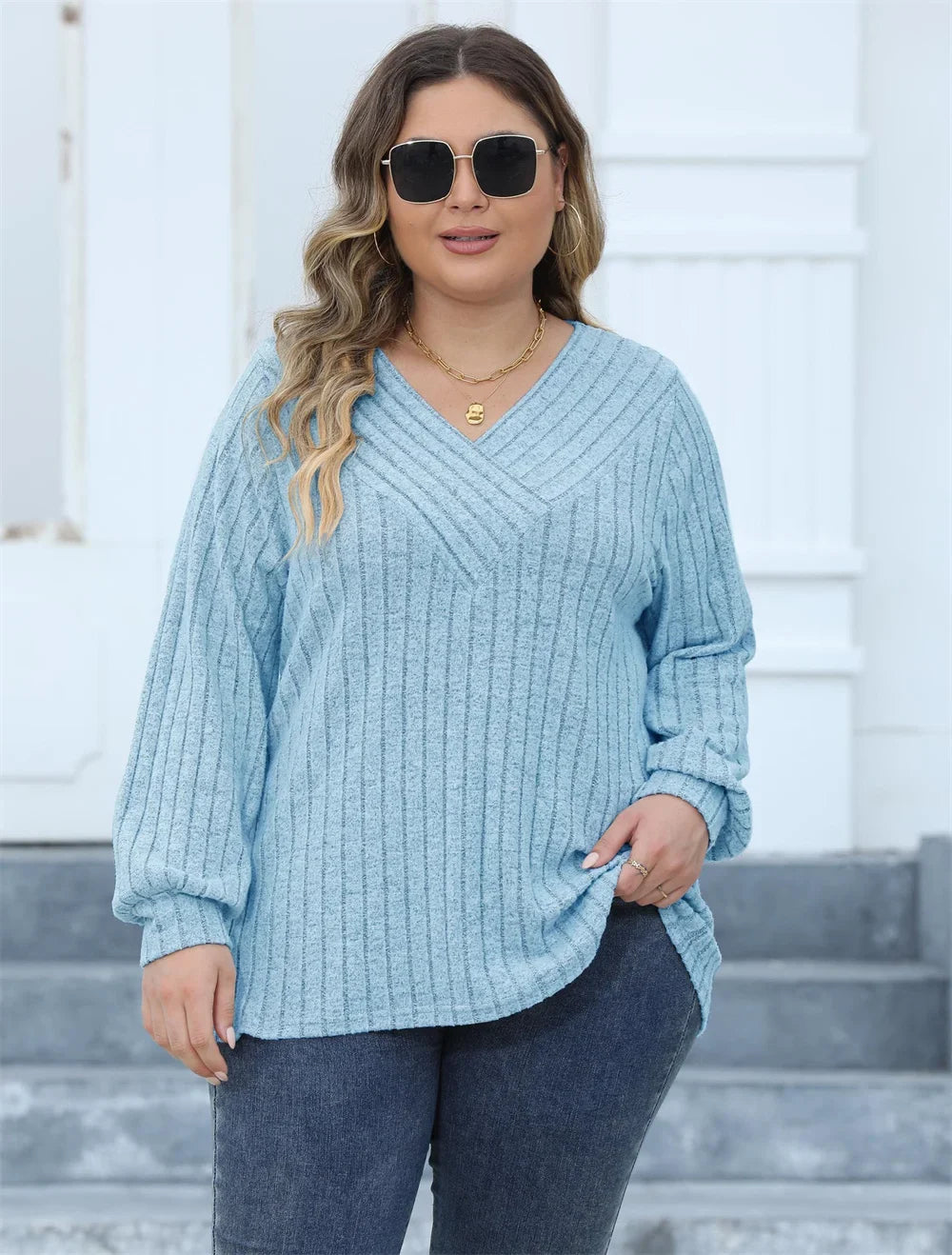 Long Sleeve Ripped T-Shirt Top in Plus Size for Summer 2025